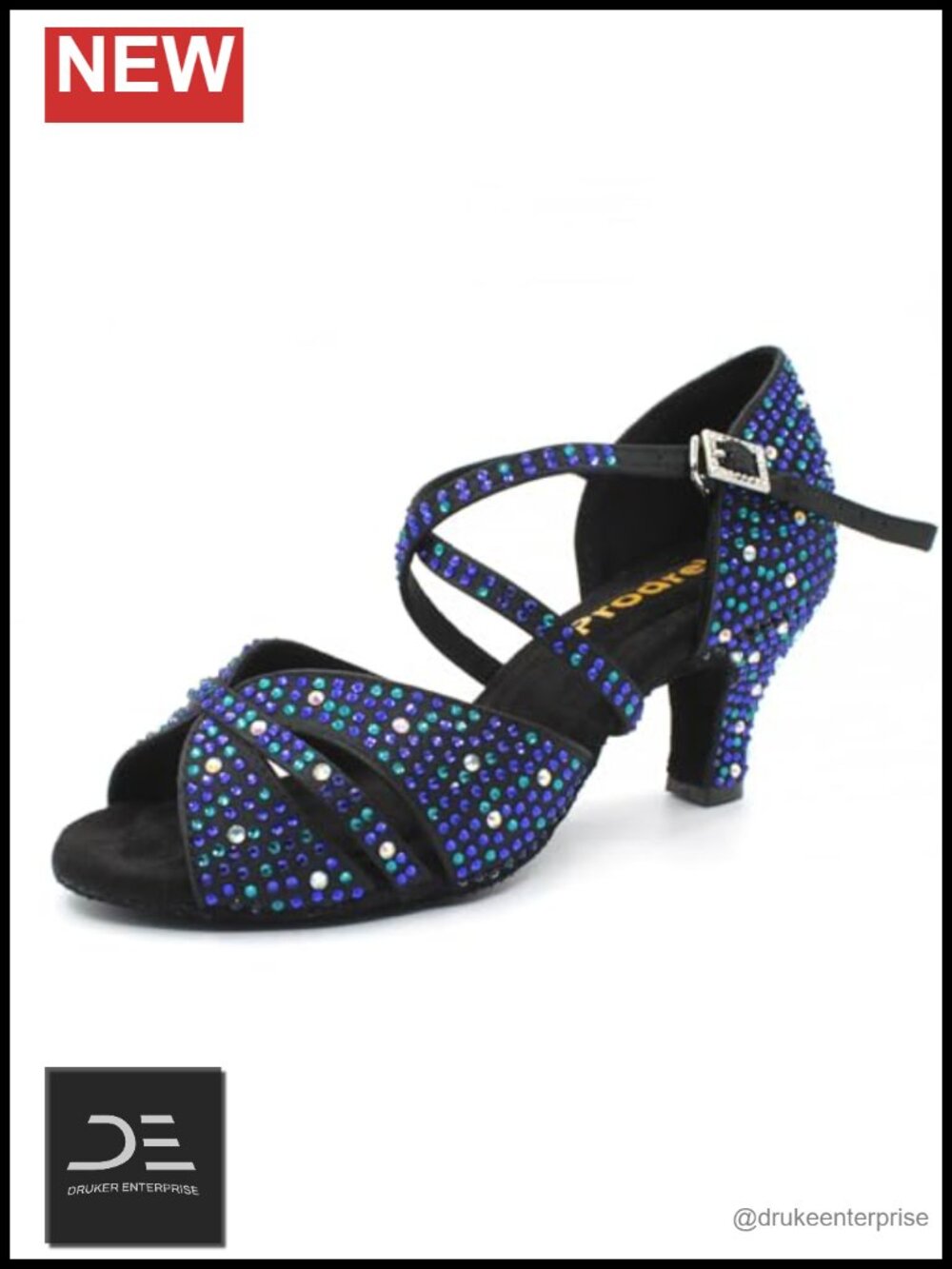 Women's Satin Rhinestone Kitten Heel Dance Shoes, Ballet Salsa Swing Ballroom,